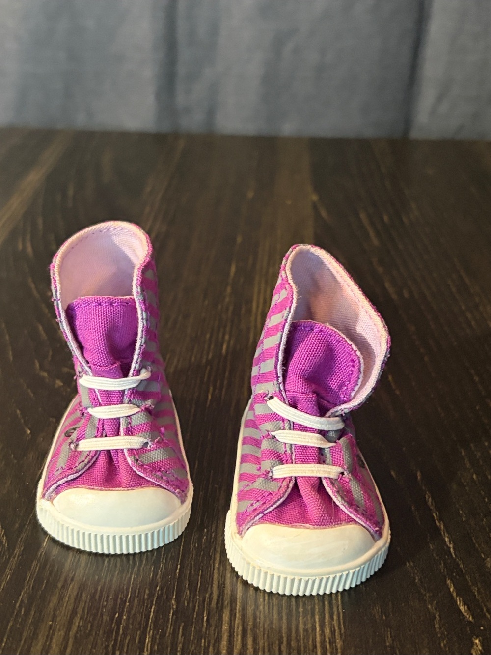 Purple Stripe High-Top Sneakers for 18" Dolls